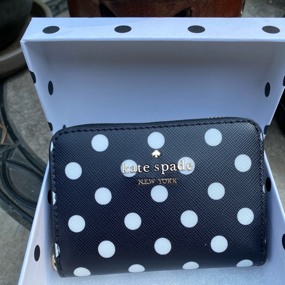 Kate Spade cheers polka dot card/coin wallet